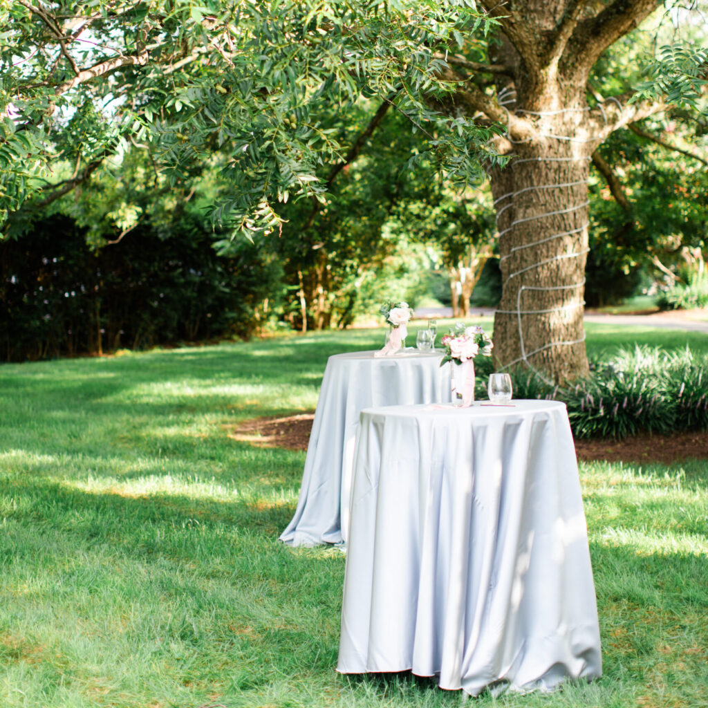 Tables set up for a wedding