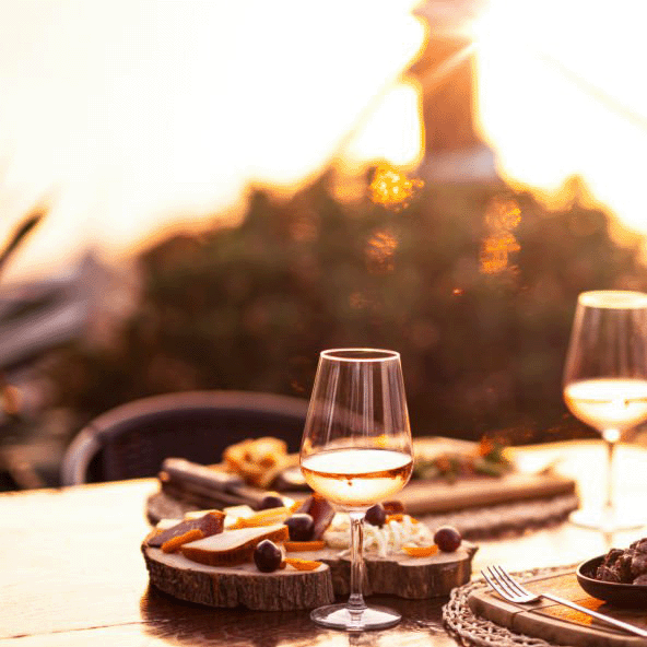 Rosé wine and charcuterie